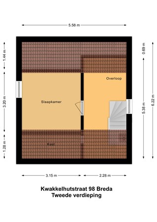 Floor plan - Kwakkelhutstraat 98, 4814 KR Breda 